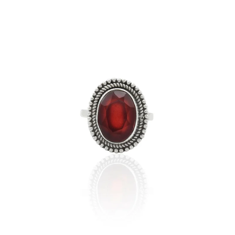 Stunning Statement Jewelry, Unbeatable Discounts New Arrivals Silver Maroon Gemstone Girls Ring