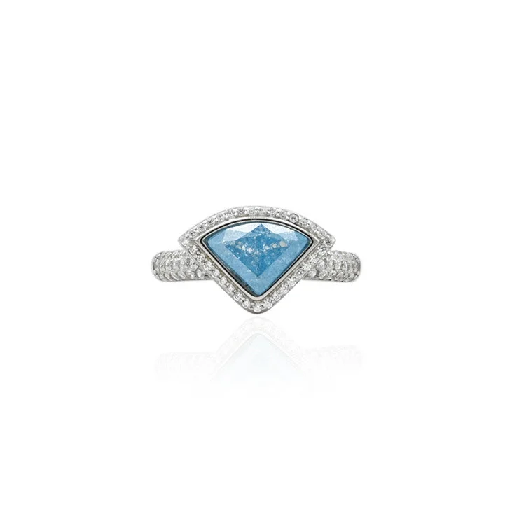 Get Your Favorite Jewelry At The Best Price Vintage-Inspired Style Offers Silver Scrumptious Shiny Sky Blue Stone Ring