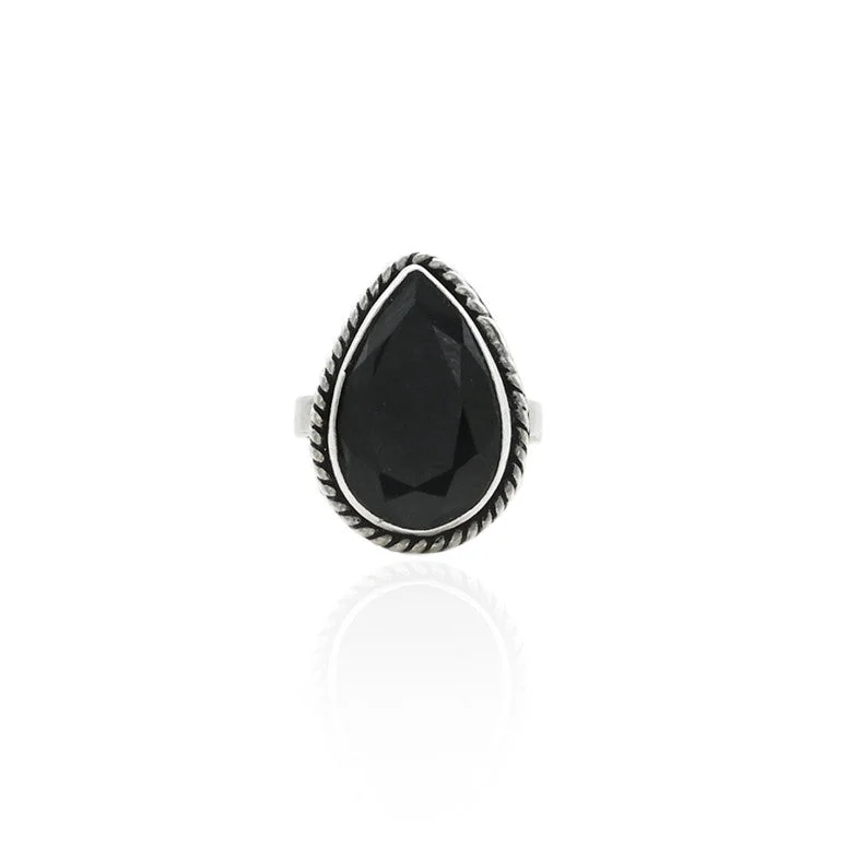 Bohemian-Inspired Jewelry For Free-Spirited Fashion Exclusive Sale Silver Sterling Black Stone Ring