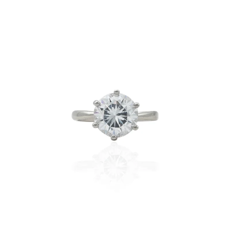 Jewelry Clearance Event – Stock Up Before It's Over Silver Zircon Studded Grace Ring