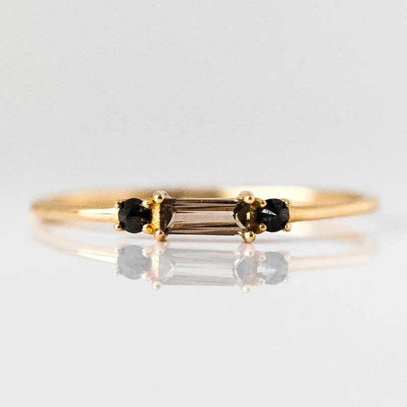 Once-A-Year Jewelry Sale – Grab Your Favorites Now Smokey Quartz & Black Diamond Baguette Crush Ring