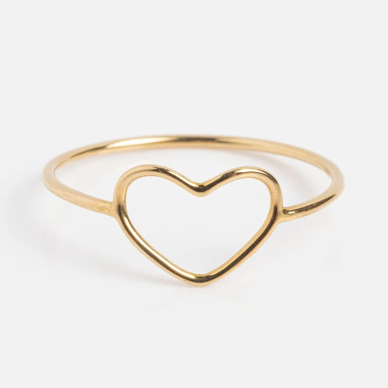 Make Every Moment Shine – Jewelry Discounts Available Solid Gold Delicate Heart Ring