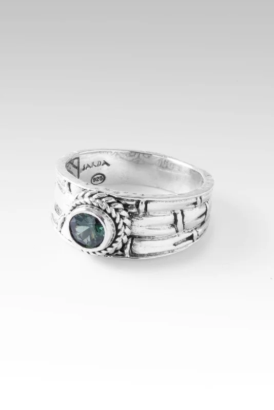 Customized Silver Jewelry For Unique Style Steadfast and Resilient Ring™ in Australian Teal Green Sapphire