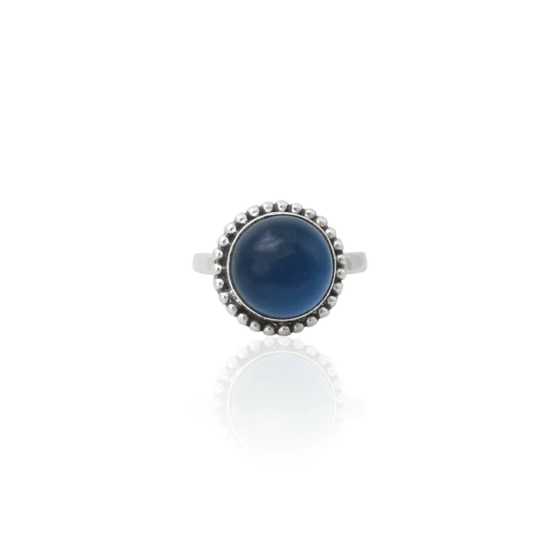 Limited-Stock Jewelry Sale – Once It's Gone, It's Gone Vibrant Style Promotions Sterling Silver Antique Dark Blue Quartz Girls Ring