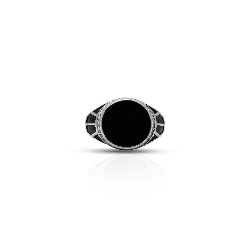 Unmissable Deals On Handmade Jewelry Collections Seasonal Clearance Sterling Silver Black Resin Round Signet Ring