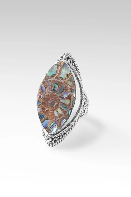 Elegant Jewelry, Exclusive Prices – Shop Now Luxe Style Discounts Lavish Beauty Ring II™ in Ammonite with Abalone Inlay