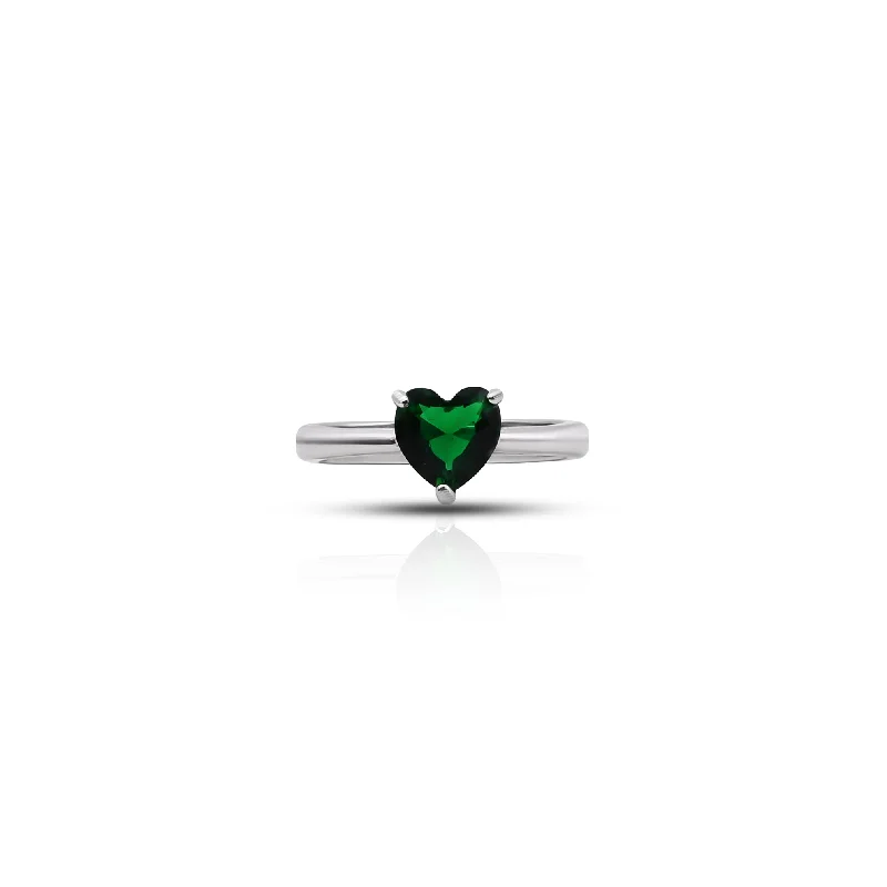 Elegant Jewelry Styles At Budget-Friendly Prices Best Sellers Sterling Silver Emerald Heart Design Ring