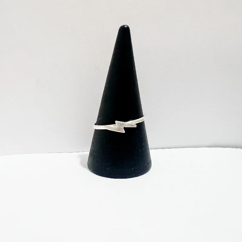 Luxury Jewelry Now At Special Promotional Rates Affordable Trendy Fashion Sterling Silver Lightning Bolt Stacking Ring