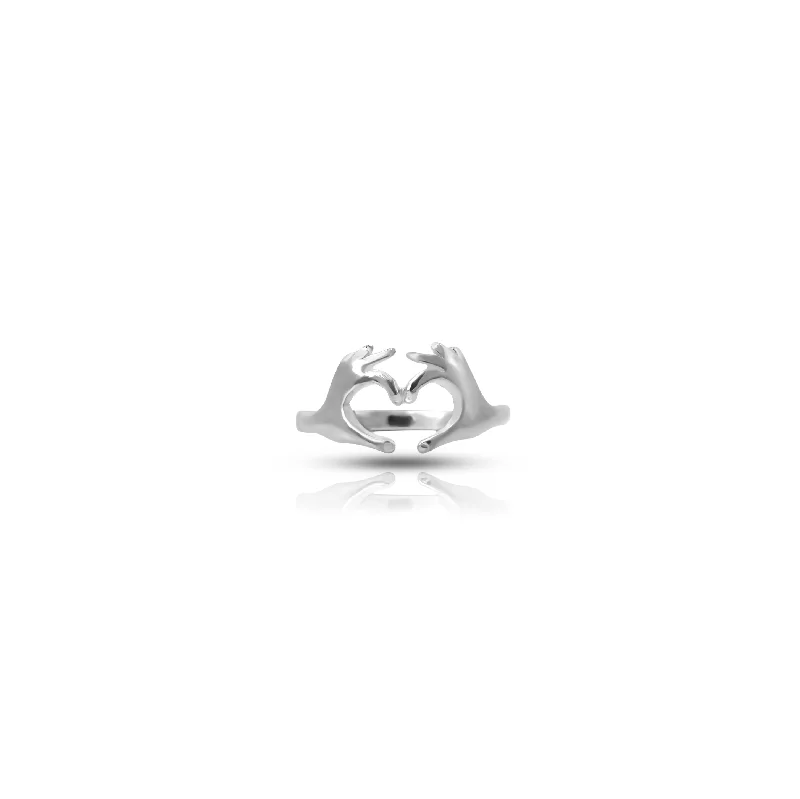 Shine In Style – Shop Jewelry Discounts Today Crazy Price Slashing Sterling Silver Love Heart Hand Ring