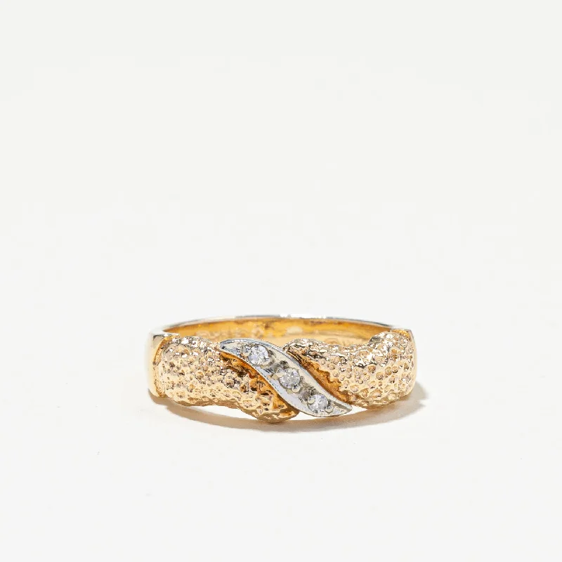 Premium Jewelry Now Available At Special Discounts Textured Diamond Ring | 0.04ctw | SZ 6 |