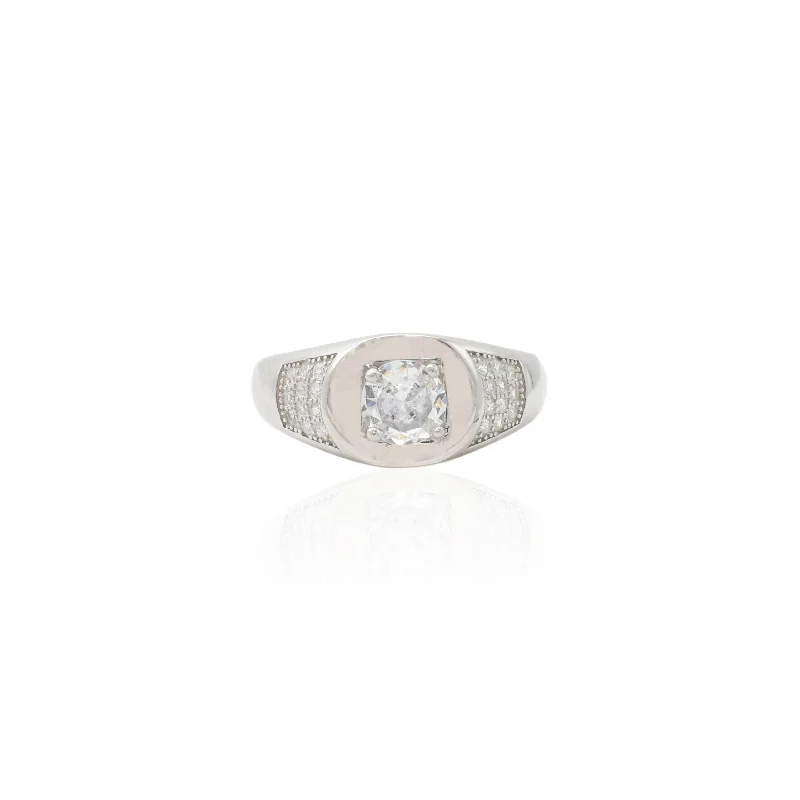 Discounted Jewelry For A Glamorous Look Relaxed Style Deals "The Dazzling Crystal" 925 Silver Ring for Men