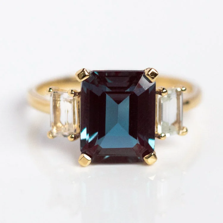 Seasonal Jewelry Deals – Elevate Your Style Day-To-Night Styles The Sophisticate Lab Alexandrite and White Topaz Ring