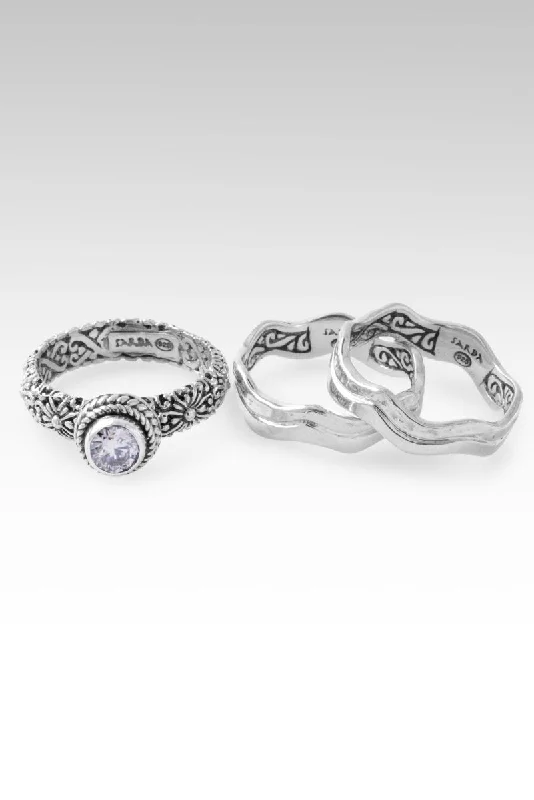 Exclusive Jewelry Offers – Shine For Less Threefold Blessings Ring Set of 3™ in Moissanite