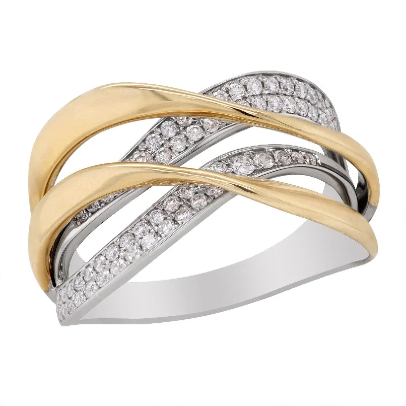 Personalized Jewelry At Special Discount Rates TWO-TONE GOLD FASHION RING WITH 66 DIAMONDS, .36 CT TW