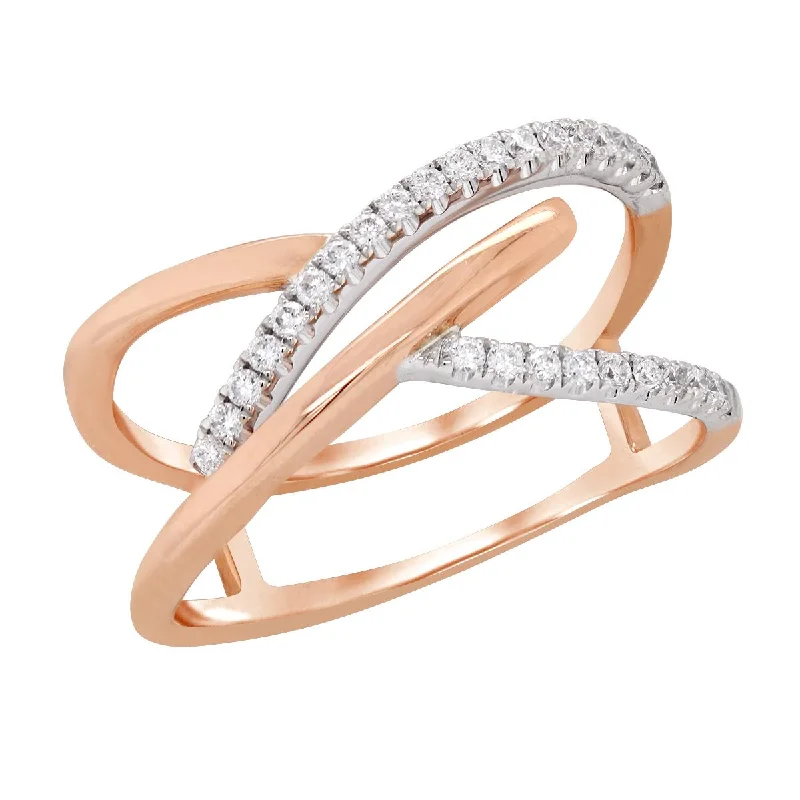 Celebrate With Sparkle – Jewelry Sale Now Live TWO-TONE SPLIT SHANK FASHION RING WITH 29 ROUND DIAMONDS, .23 CT TW