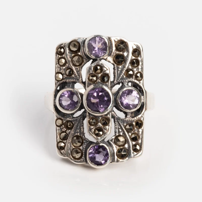 The Perfect Accessory For Less – Jewelry Sale Live You'Ll Love Us Because Vintage Silver Amethyst Mid Century Art Deco Ring