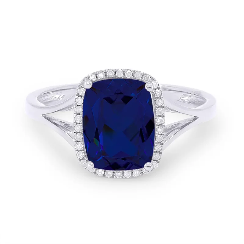 Unmissable Deals On Handmade Jewelry Collections WHITE GOLD AND LAB GROWN SAPPHIRE FASHION RING, .08 CT TW