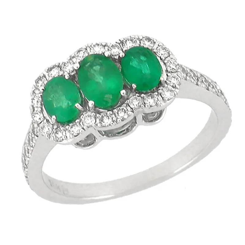 Adjustable Charm Bracelets For A Perfect Fit OVAL CUT EMERALDS AND DIAMOND RING, .52 CT TW