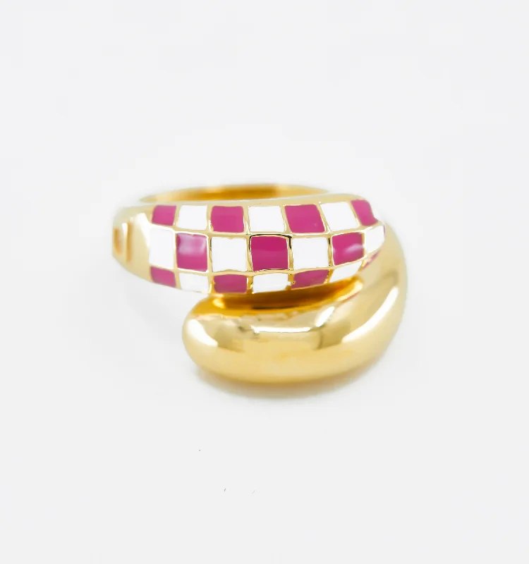 Once-A-Year Jewelry Deals – Shop Before They’Re Gone Daily Deals Wrap Checker Ring - Pink And White