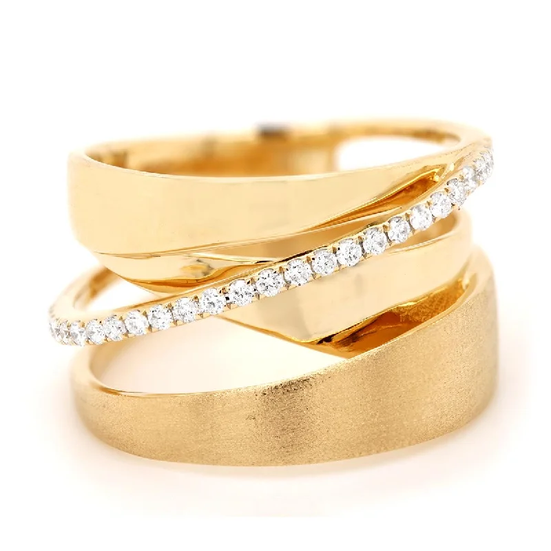 Get Ready To Sparkle – Special Jewelry Discounts YELLOW GOLD AND DIAMOND STATEMENT RING, 1/5 CT TW