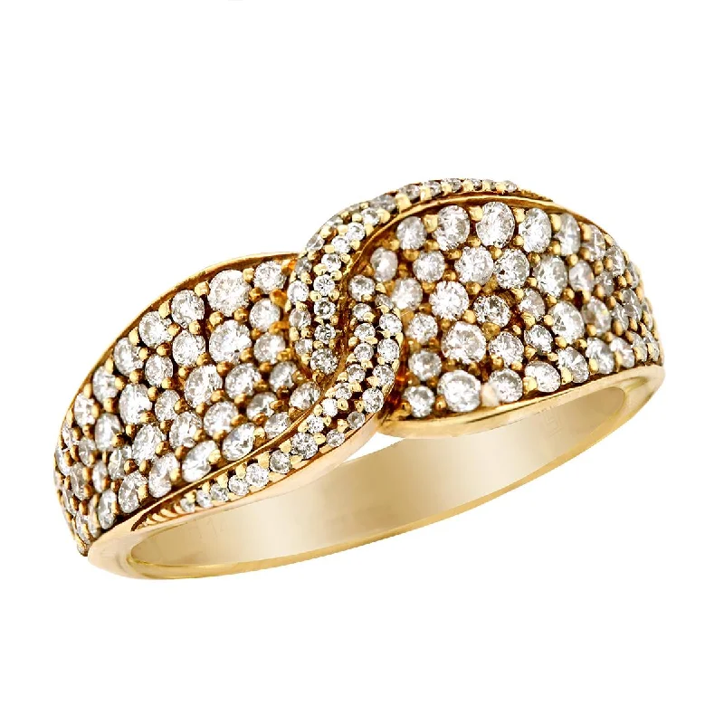 Celebrate With Sparkle – Jewelry Sale Now Live YELLOW GOLD FASHION RING WITH DIAMOND PAVE DESIGN, 1.13 CT TW