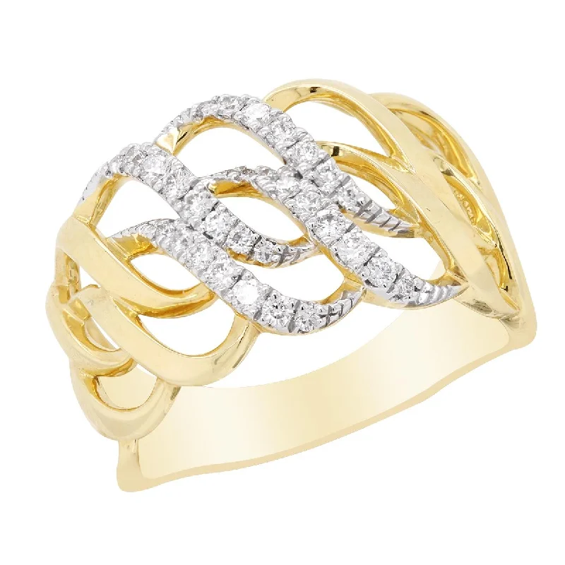 Elegant Jewelry, Exclusive Prices – Shop Now YELLOW GOLD FASHION RING WITH OPEN SHANK AND 30 DIAMONDS, .27 CT TW