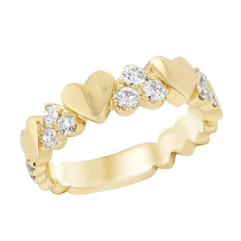 The Perfect Accessory For Less – Jewelry Sale Live YELLOW GOLD HEART PATTERN FASHION RING WITH DIAMONDS, .50 CT TW