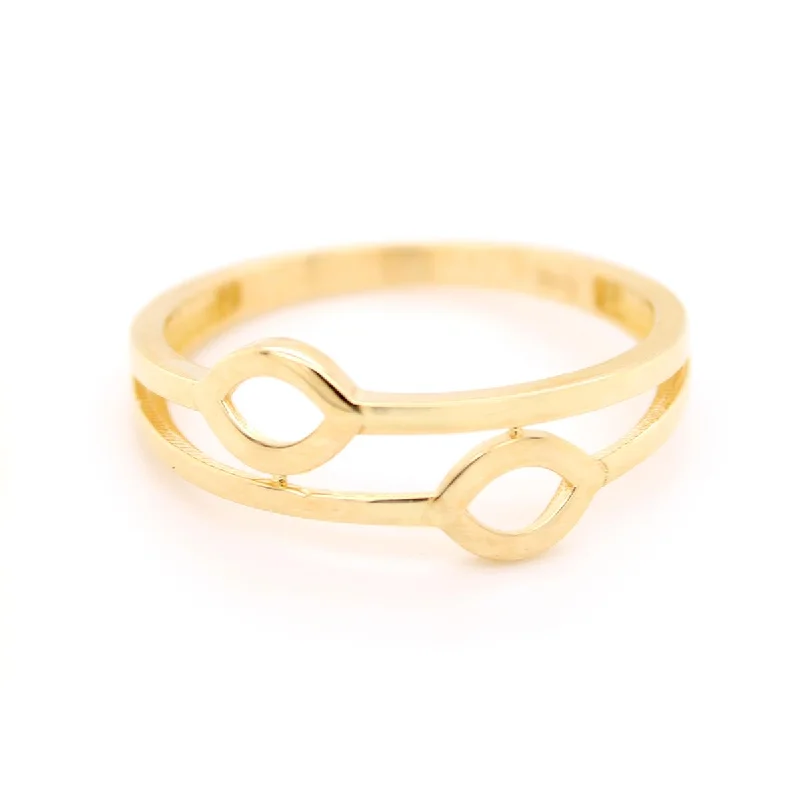 Elegant Jewelry Styles At Budget-Friendly Prices YELLOW GOLD SPLIT SHANK FASHION RING WITH DOUBLE OVAL DESIGN