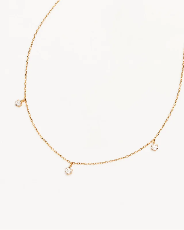 Luxury Jewelry Now At Special Promotional Rates 14k Solid Gold Droplets Diamond Necklace