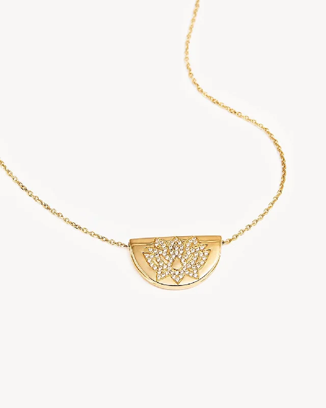 Best Jewelry Sale – Shop Exclusive Designs Now 14k Solid Gold Sacred Lotus Diamond Necklace