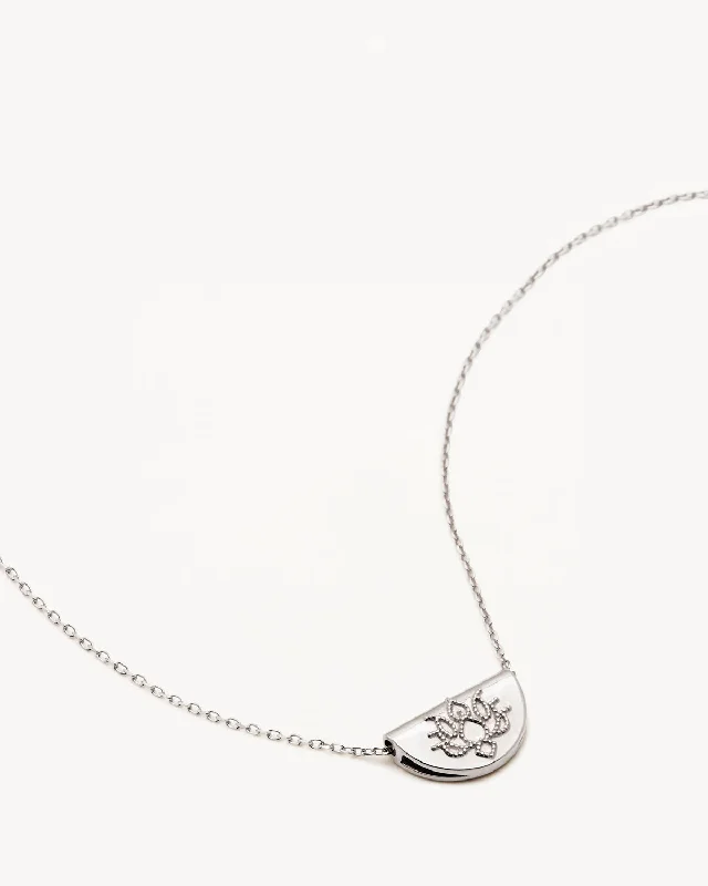 Make Your Outfit Shine With Discounted Jewelry Seasonal Sale 14k Solid White Gold Mini Lotus Necklace