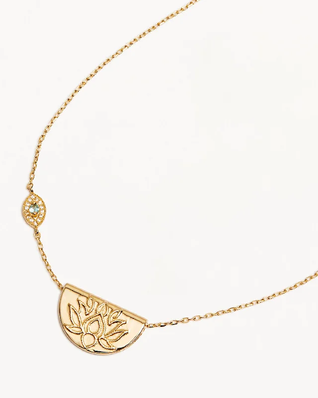 Limited-Time Jewelry Sale – Elegant Styles At Less Sale Event, Prices Rock 18k Gold Vermeil Eye of Peace Lotus Necklace