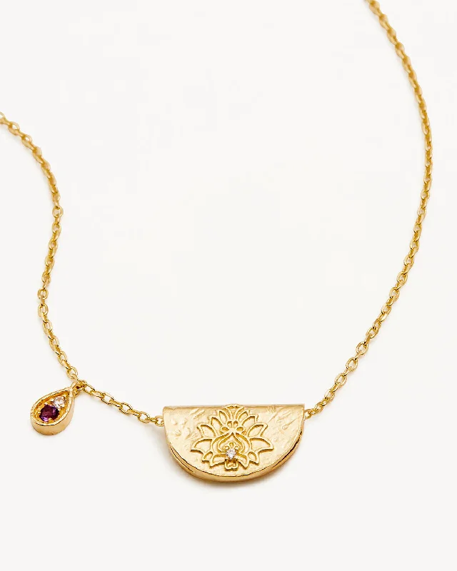 Seasonal Jewelry Deals – Elevate Your Style You'Ll Love Us Because 18k Gold Vermeil Lotus Birthstone Necklace - February - Amethyst