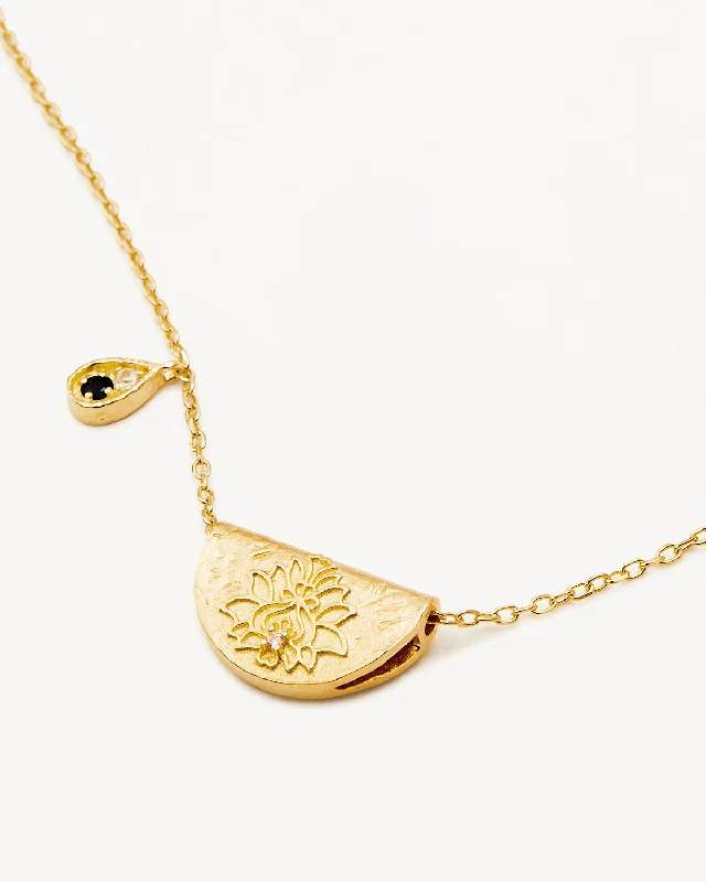 Exclusive Jewelry Sale – Shine For Less Fashion Forward, Function First 18k Gold Vermeil Lotus Birthstone Necklace - September - Sapphire