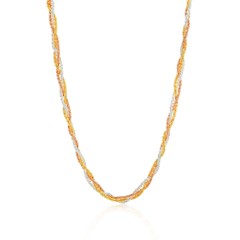 Your Dream Jewelry At Dream Prices 3 Tone Sterling Silver and Gold Plated Multi Strand Necklace 42cm