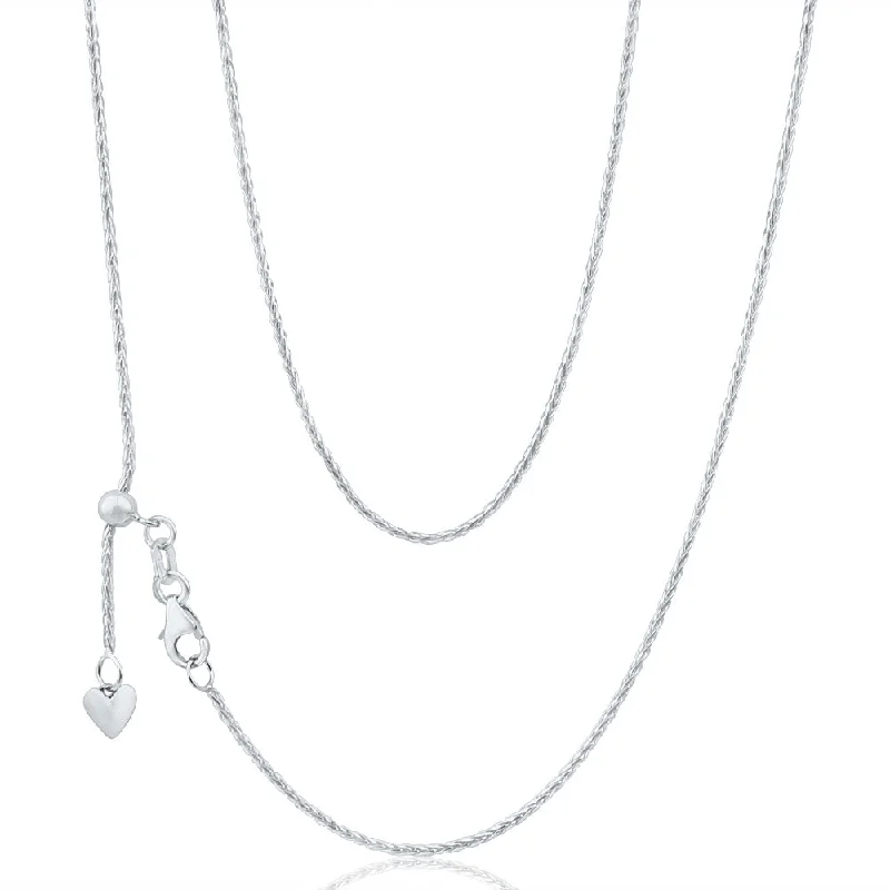 Luxury Jewelry At Unbeatable Discounts 9ct Alluring White Gold Wheat Chain