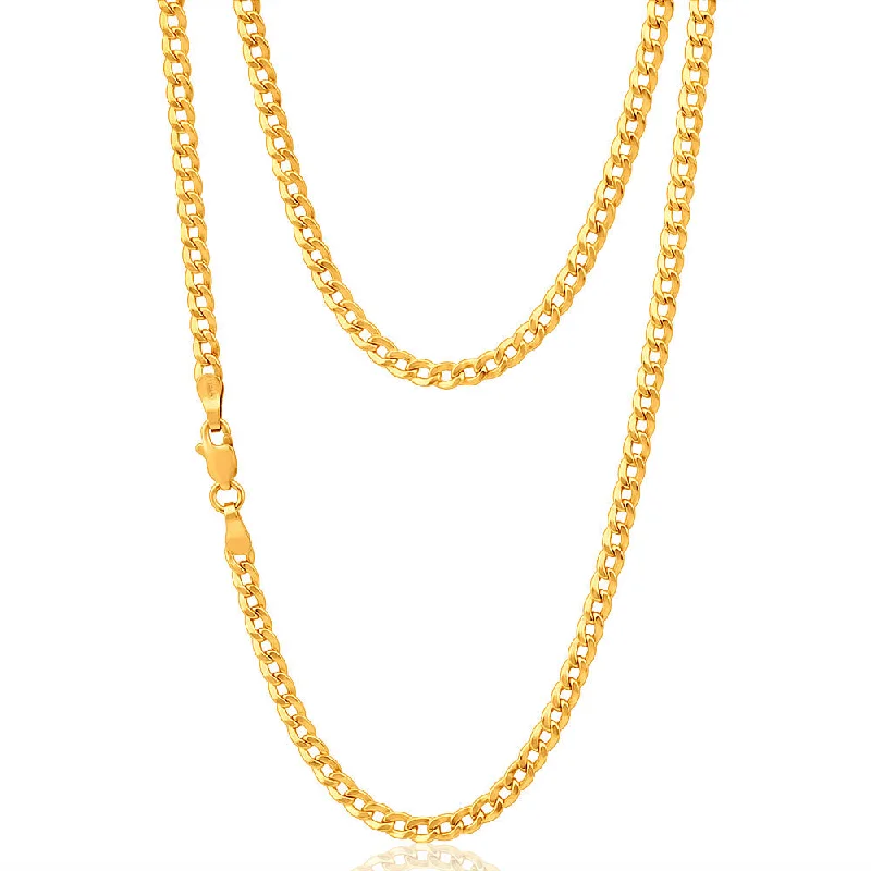 Unmissable Jewelry Clearance – Final Reductions Casual Chic 9ct Elegant Yellow Gold Copper Filled Curb 45cm Chain