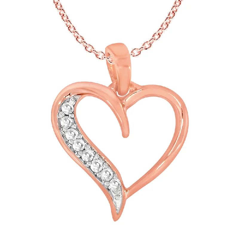 Exclusive Jewelry Bundles At Discounted Rates 9ct Rose Gold Diamond Pendant With 45cm Chain