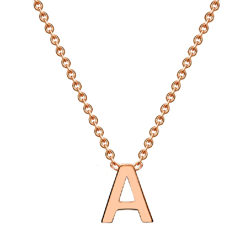 Shop Stylish Jewelry Now And Save Big 9ct Rose Gold Initial "A" Pendant on 43cm Chain