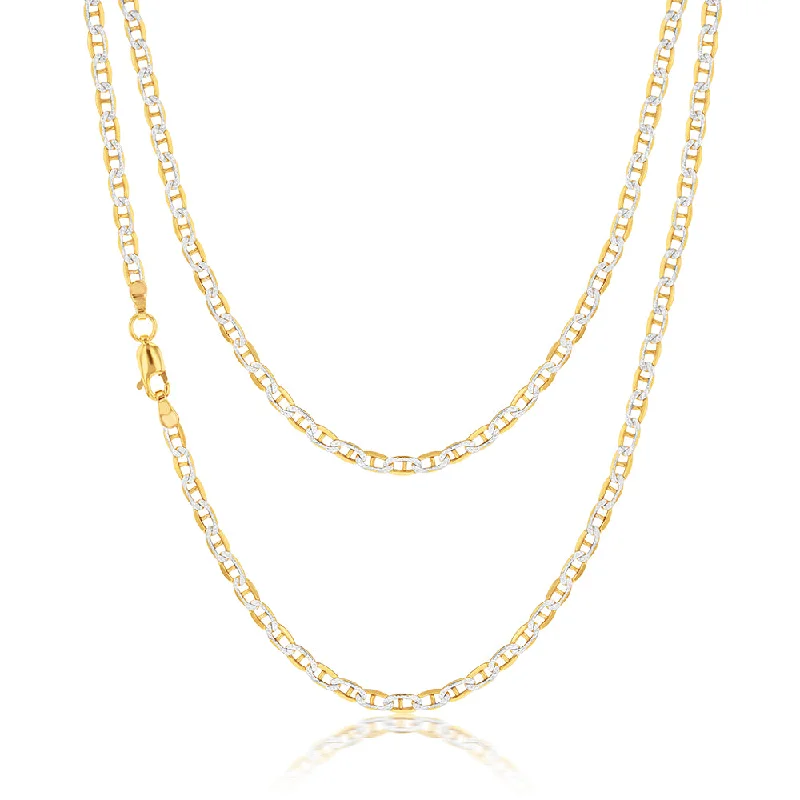 Affordable Elegance – Special Jewelry Sale Now Live Vibrant Style Promotions 9ct Silverfilled Yellow And White Gold Anchor 50cm Chain