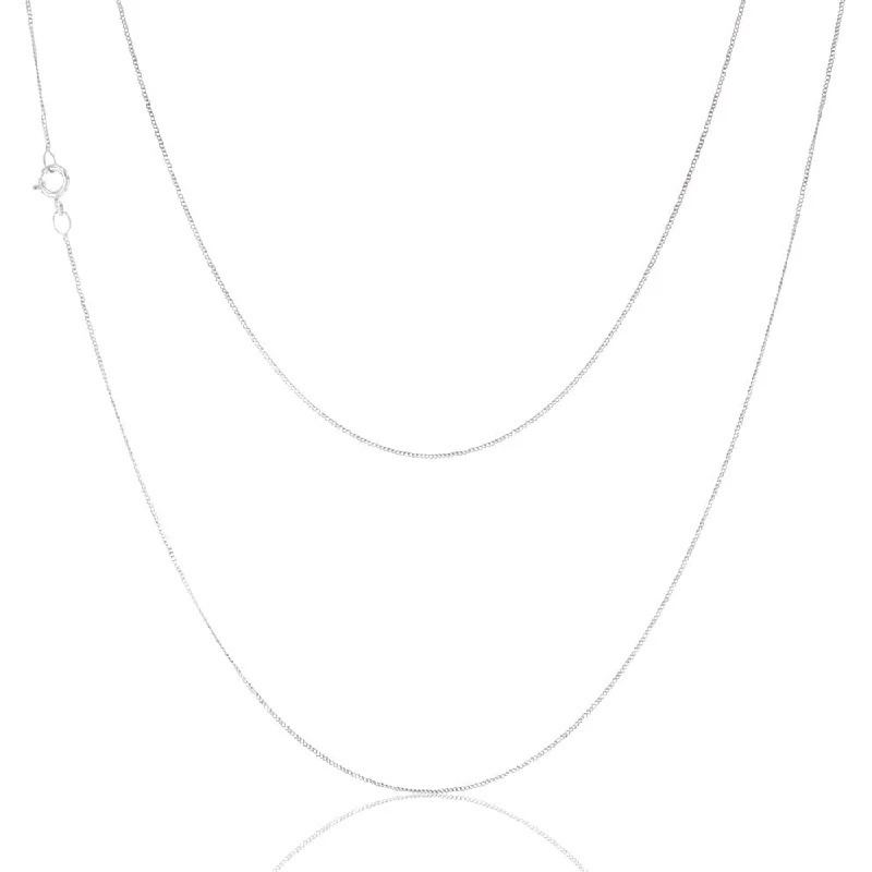 The Perfect Jewelry Piece At The Perfect Price Stylish Looks 9ct White Gold 18 Gauge Fine Curb 41cm Chain