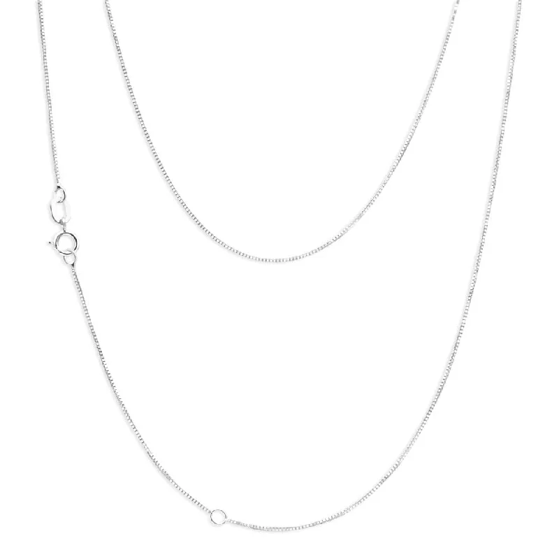 Jewelry Deals That Outshine The Rest Evening Elegance 9ct White Gold 45cm Box Chain With Extender