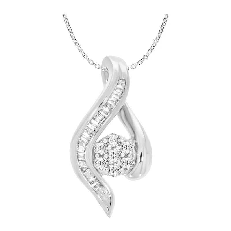 Sparkle On A Budget – Fine Jewelry For Less 9ct White Gold Dazzling 1/4 Carat Diamond Pendant With Chain