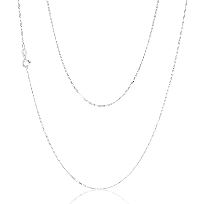 Bestselling Jewelry At Special Promotional Rates 9ct White Solid Gold 31 Gauge Curb 51cm Chain