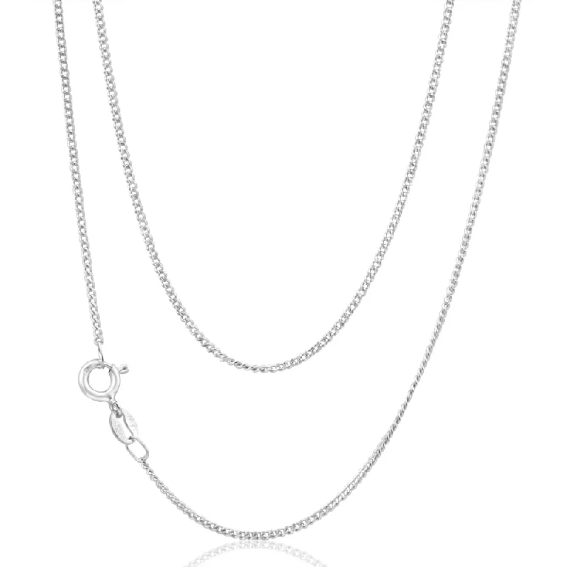 Unmissable Discounts On Timeless Jewelry Pieces Embrace New Fashion 9ct White Solid Gold Curb Chain 45cm long diamond Cut