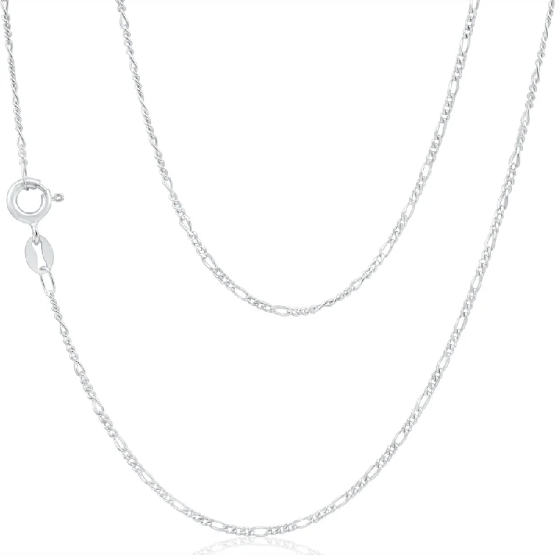 Flash Sale On Exquisite Jewelry – Don't Miss Out Shop Sale Items 9ct White Solid Gold Figaro 1:3 45cm Chain 40Gauge