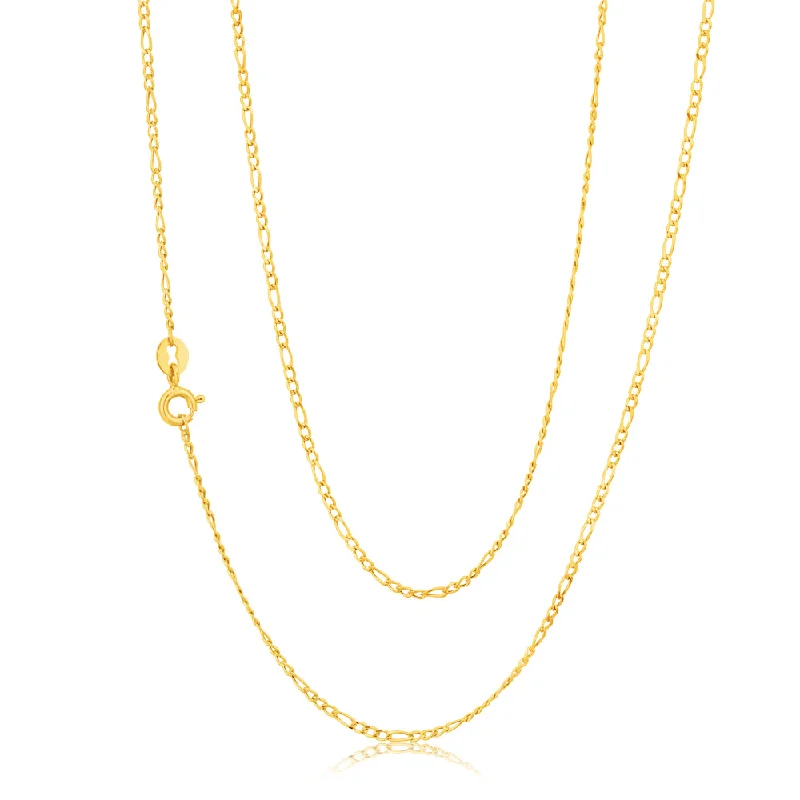 Must-Have Jewelry At Unbelievable Discounts Sophisticated Street Style Offers 9ct Yellow Gold 3:1 Figaro 45cm Chain 40Gauge