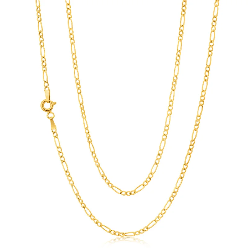 Limited-Time Jewelry Sale – Don't Miss These Deals Unleash Your Style 9ct Yellow Gold 3:1 Figaro 45cm Chain 50Gauge