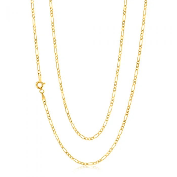 Sparkle On A Budget – Fine Jewelry For Less Classy Style Discounts 9ct Yellow Gold 3:1 Figaro 50cm Chain 50Gauge 9Y