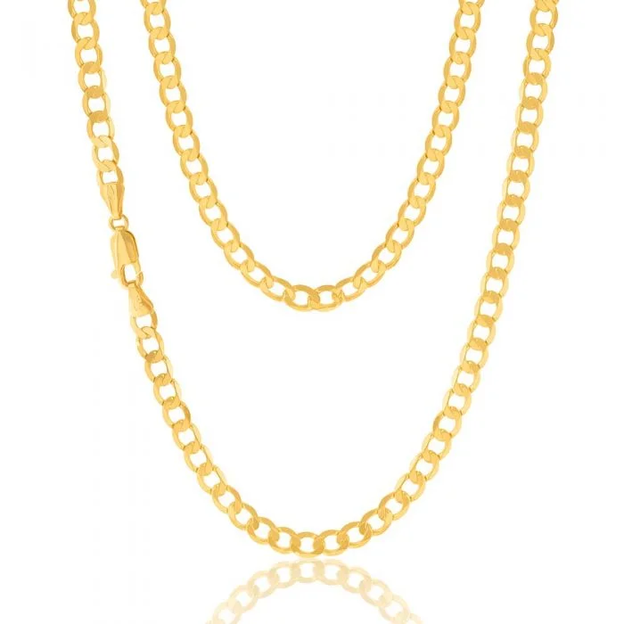 Bohemian-Inspired Jewelry For Free-Spirited Fashion Seasonal Picks 9ct Yellow Gold 55cm Curb Chain